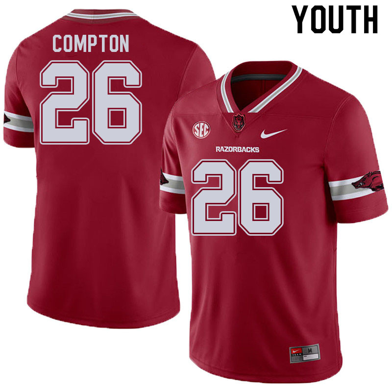 Youth #26 Kevin Compton Arkansas Razorbacks College Football Jerseys Sale-Alternate Cardinal - Click Image to Close